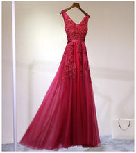 Prom Dresses A-line Burgundy Tulle Prom Dress/Evening Dress #JKL001