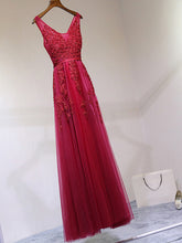 Prom Dresses A-line Burgundy Tulle Prom Dress/Evening Dress #JKL001