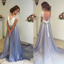 Prom Dresses A-line Lace Sweep/Brush Train Prom Dress/Evening Dress #JKL012