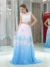 Prom Dresses Two Pieces Short Train Chiffon Prom Dress/Evening Dress #JKL015|Annapromdress