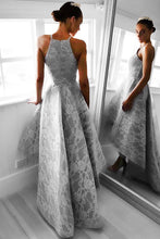 Prom Dresses Silver Lace Asymmetrical Prom Dress/Evening Dress #JKL016