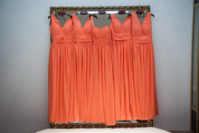Bridesmaid Dresses Organge A-line V-neck Long Bridesmaid Dresses#JKL024