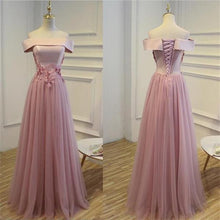 Prom Dresses Lace-up Off-the-shoulder Tulle Prom Dress/Evening Dress #JKL025