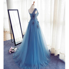 Prom Dresses Scoop A-line Appliques Long Prom Dress/Evening Dress #JKL026