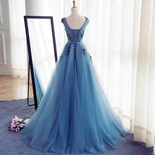 Prom Dresses Scoop A-line Appliques Long Prom Dress/Evening Dress #JKL026