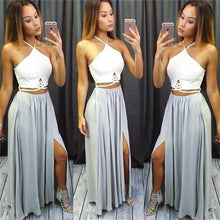 Prom Dress White Silver Two Pieces Long Prom Dress/Evening Dress #JKL028