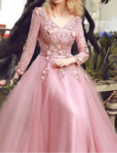 Prom Dresses Lace Short Train V-neck Sexy Prom Dress/Evening Dress #JKL030