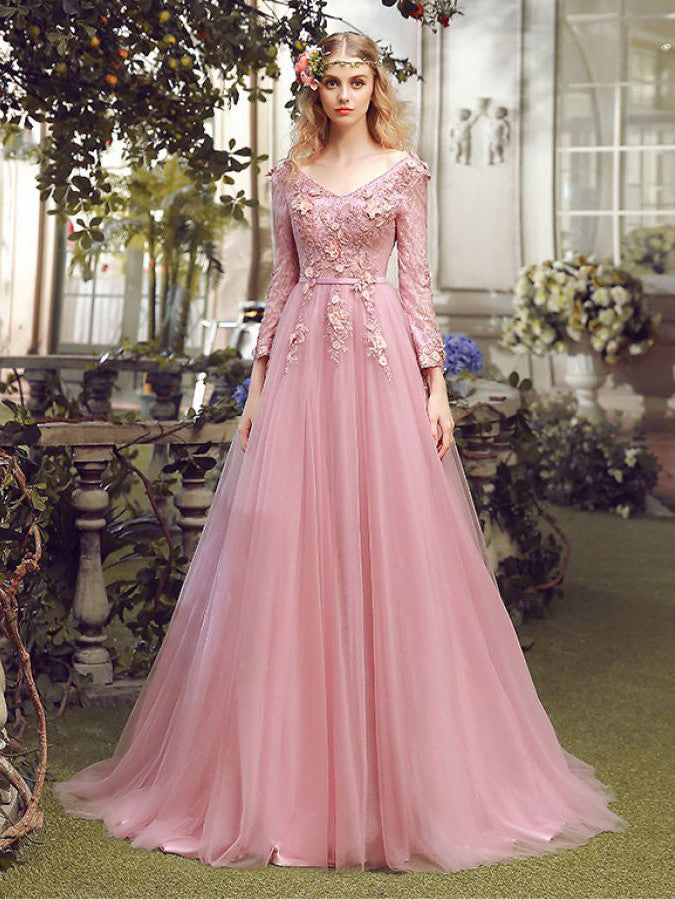 Prom Dresses Lace Short Train V-neck Sexy Prom Dress/Evening Dress #JK   Anna PromDress