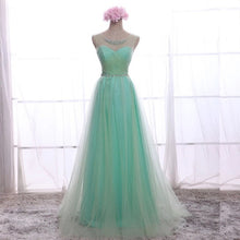 Prom Dresses Tulle A-line Scoop Sequins Prom Dress/Evening Dress #JKL032