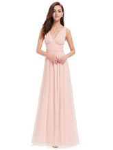 Prom Dresses Ruffles V-neck Long Chiffon Prom Dress/Evening Dress #JKL033