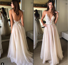 Prom Dresses Chiffon White Lace Long Halter Prom Dress/Evening Dress #JKL034