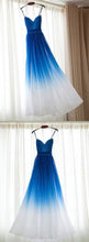 Prom Dresses Royal Blue Ombre Spaghetti Straps Prom Dress/Evening Dress #JKL035