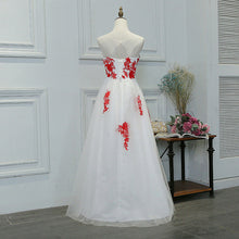 Prom Dresses White And Red Long Appliques Prom Dress/Evening Dress #JKL036