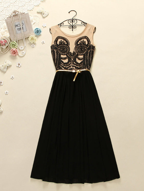 black prom dress with gold belt Cute Dresses Sashes/Ribbons Long Prom Dress/Evening Dr – Anna PromDress _tab_shipping-info