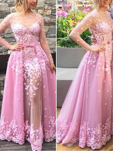 Long Sleeve Prom Dresses Detachable Train Sexy Prom Dress/Evening Dress JKL050