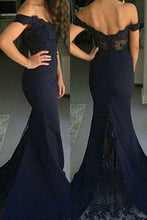 Sexy Prom Dresses Sheath/Column Dark Navy Long Prom Dress/Evening Dress JKL051
