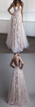 Sexy Prom Dresses Straps Appliques Tulle Long Prom Dress/Evening Dress JKL058