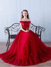 Burgundy Prom Dress Off-the-shoulder Floor-length Prom Dress/Evening Dress JKL084