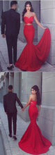 Chic Red Prom Dresses Sexy Sweetheart Elastic Woven Satin Prom Dress/Evening Dress JKL094
