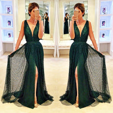 Sexy Dark Green Prom Dresses Sheath/Column Sequins Prom Dress/Evening Dress JKL098