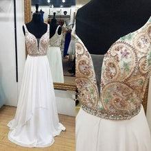Long Prom Dresses A line Beading Chic Prom Dress Sexy Evening Dress JKL1009|Annapromdress