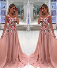 Sparkly Prom Dresses A-line Straps Long Embroidery Prom Dress JKL1019|Annapromdress