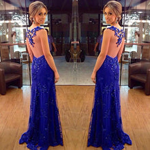 Beautiful Prom Dresses Royal Blue Sheath/Column Long Prom Dress/Evening Dress JKL102