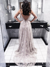 Open Back Prom Dresses A line Long Lace Prom Dress Sexy Evening Dress JKL1028|Annapromdress