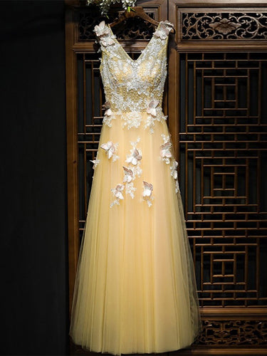Beautiful Prom Dresses Butterfly A-line Floor-length Long Prom Dress JKL1030|Annapromdress