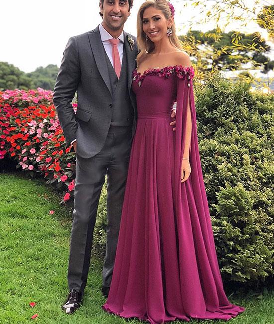 Long Sleeve Prom Dresses A-line Chic Prom Dress Long Evening Dress