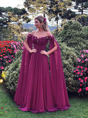Long Sleeve Prom Dresses A-line Chic Prom Dress Long Evening Dress JKL1035|Annapromdress