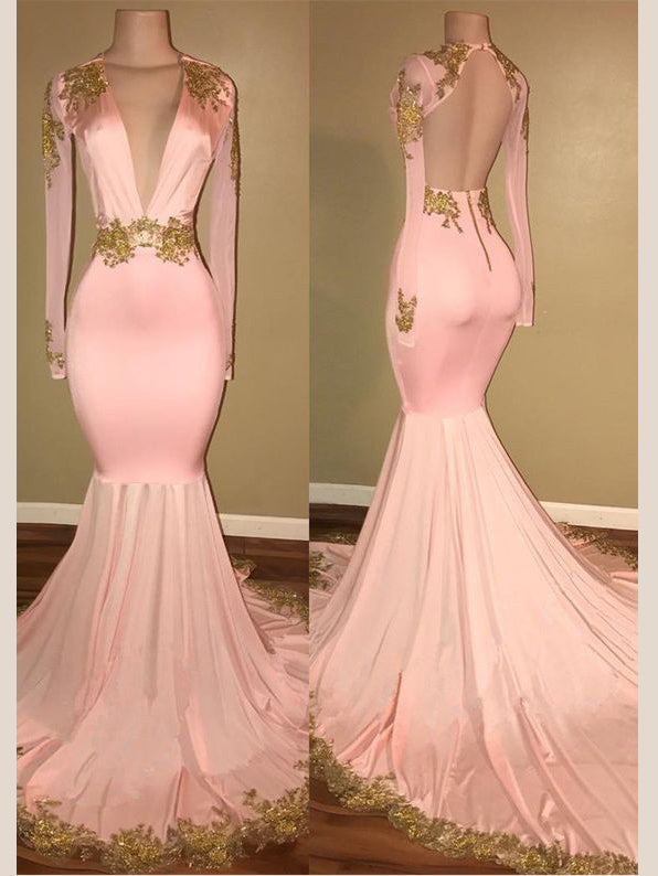 slim fit dress slacks Elegant Lace Appliqued Rose Pink Sequin Mermaid Prom Gown main image 1