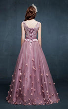 Chic Prom Dresses V-neck Lilac Appliques Long Prom Dress/Evening Dress JKL104