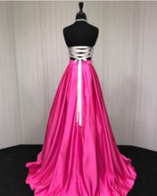 Two Piece Prom Dresses A-line Simple Cheap Prom Dress Sexy Evening Dress JKL1040|Annapromdress