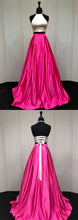 Two Piece Prom Dresses A-line Simple Cheap Prom Dress Sexy Evening Dress JKL1040|Annapromdress