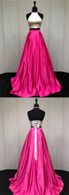 Two Piece Prom Dresses A-line Simple Cheap Prom Dress Sexy Evening Dress JKL1040|Annapromdress