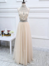 Two Piece Prom Dresses A-line Beading Prom Dress Long Evening Dress JKL1044|Annapromdress