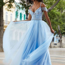Long Prom Dresses Aline Straps Beading Prom Dress Sexy Evening Dress JKL1046|Annapromdress