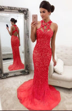 Luxury Sparkly Prom Dresses Rhinestone Halter Sheath Long Sexy Prom Dress JKL1059|Annapromdress