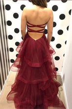 Burgundy Prom Dresses Sweetheart A-line Simple Open Back Long Prom Dress JKL1063|Annapromdress