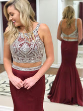 Two Piece Sparkly Prom Dresses Rhinestone Beading Long Sexy Mermaid Prom Dress JKL1067|Annapromdress