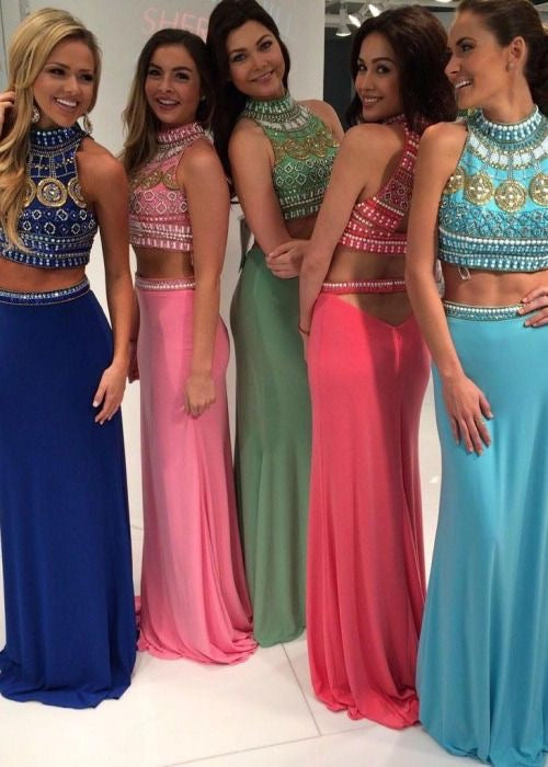 Two Piece Prom Dresses Royal Blue Sparkly Prom Dress Long Black Evenin Anna PromDress Two Piece Prom Dresses Royal Blue Sparkly Prom Dress Long Black Evenin Anna PromDress