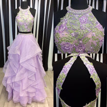 Two Piece Prom Dresses Floor-length Lilac Beautiful Organza Long Prom Dress JKL1099|Annapromdress