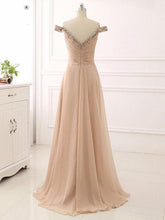 A-line Prom Dresses Beading Rhinestone Off-the-shoulder Long Sparkly Prom Dress JKL1103|Annapromdress