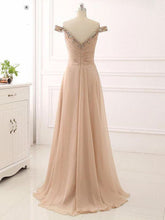 A-line Prom Dresses Beading Rhinestone Off-the-shoulder Long Sparkly Prom Dress JKL1103|Annapromdress
