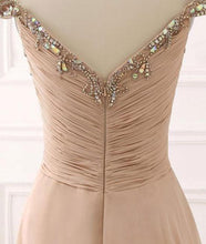 A-line Prom Dresses Beading Rhinestone Off-the-shoulder Long Sparkly Prom Dress JKL1103|Annapromdress