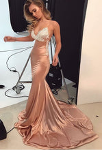 Open Back Prom Dresses Trumpet Mermaid Spaghetti Straps Long Sexy Prom Dress JKL1115|Annapromdress