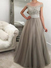 Chic Prom Dresses Bateau A-line Rhinestone Long Prom Dress/Evening Dress JKL111