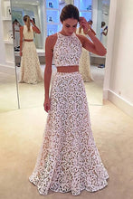 Two Piece Prom Dresses Aline Simple Floor-length Lace Long Chic Prom Dress JKL1122|Annapromdress