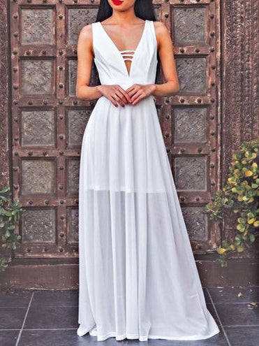 Cheap Prom Dresses A-line Straps Floor-length Ivory Chic Long Simple Prom Dress JKL1133|Annapromdress